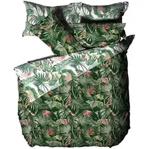 Furn. Amazonia Jade Floral Reversible Duvet Cover and Pillowcase Set Jade (Green)