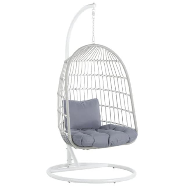 Beliani Hanging Chair With Stand Allera Metal White