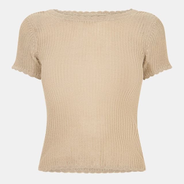 Jack Wills Crochet Open Back Tee - Neutral Neutral 6