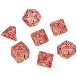 Q-Workshop Elvish Transparent & Red Dice Set
