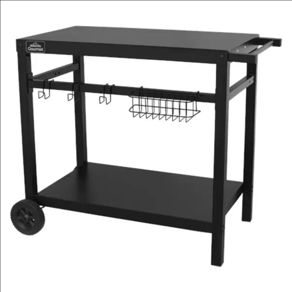 Dellonda BBQ & Plancha Trolley for Outdoor Cooking with Utensil Holder, Black DG45