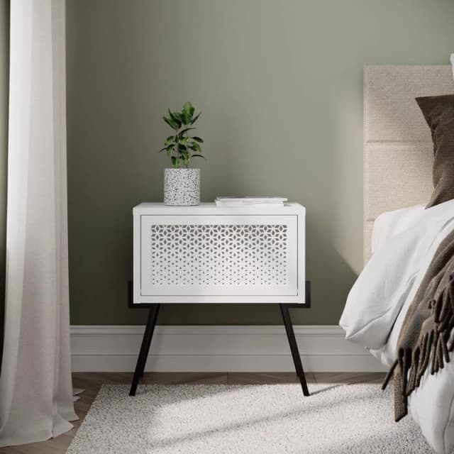 DECORTIE Decortie - Naive Modern Bedside Table 48cm Width Bedroom Furniture - White - White M.KO.23231.2