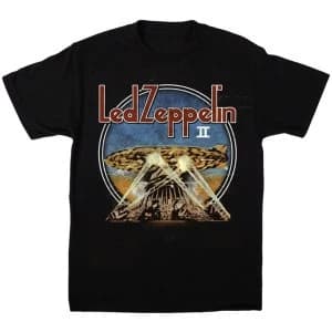 Led Zeppelin - LZII Searchlights Unisex Large T-Shirt - Black