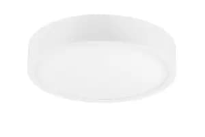 Saona LED 30cm Round, Surface Mounted Downlight, 30W, 4000K, 2700lm, Matt White, Frosted Acrylic
