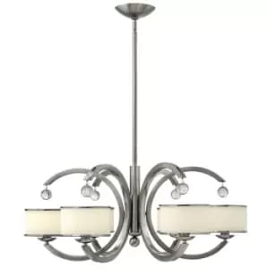 Hinkley Monaco Pendant Multi Arm with Shade 6x E14 Light Brushed Nickel