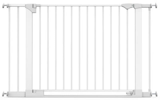 Safetots Safestep Gate, White, 117Cm - 124Cm, Extra Low Walkthough, 81Cm Extra Wide Doorway, Extra Wide Baby Gate