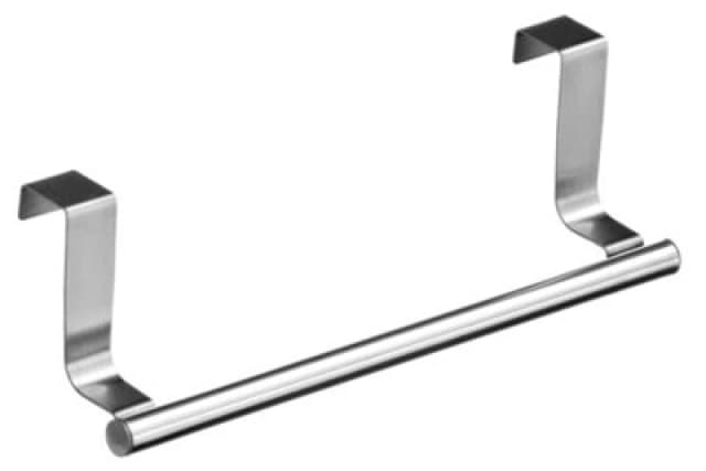 Premier Housewares Durable Over Door Small Rail, Versatile Rust Proof Hanging Rail, Light Weight Slim Design Towel Hanging Rail Silver