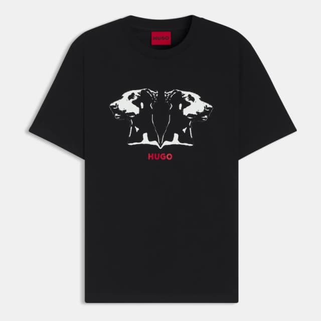Hugo Dobermann Print T-Shirt Black 001 male XS