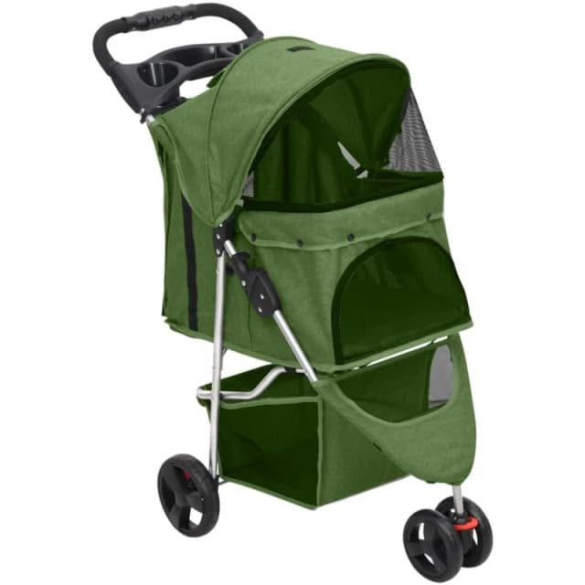 VIDAXL Folding Dog Stroller Green 80x46x98cm Oxford Fabric Vidaxl 8720845735203
