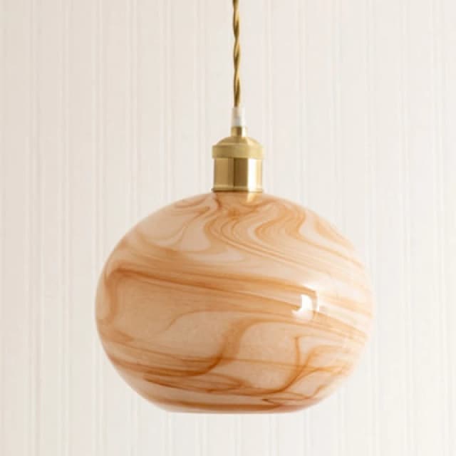 ValueLights ValueLights Sookie Alabaster Marble Effect Glass Easy Fit Pendant Lamp Shade with LED Bulb in Cream Cream One Size Unisex 5059406065804