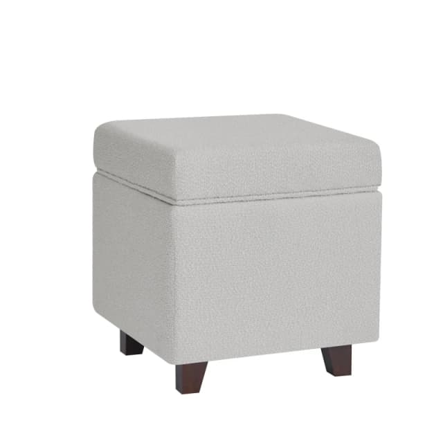 Alan Symonds Cambridge Boucle Square Storage Ottoman Footstool Grey unisex 50x46cm