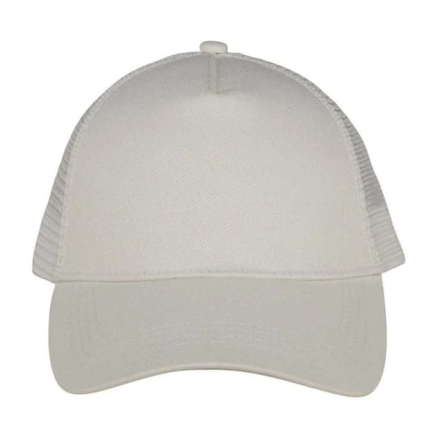 Native Spirit Womens 5 Panel Trucker Cap in Ivory Ivory Female One Size