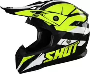 Shot Pulse Revenge Motocross Helmet, black-white-yellow, Size L, black-white-yellow, Size L