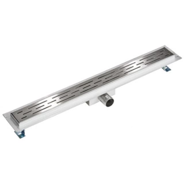 Tectake Shower Drain - Linear Shape, Stainless Steel, Odour Stop And Hair Strainer 70 Cm - Grey