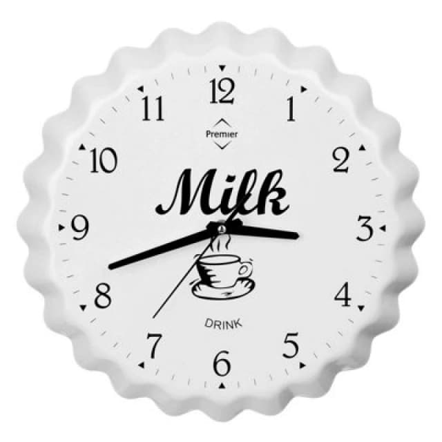 Premier Housewares Maison by Premier Milk Bottle Cap Wall Clock White