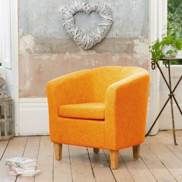 Artemis Home Alderwood 68cm Wide Fabric Tub Chair Armchair in Orange Orange Unisex