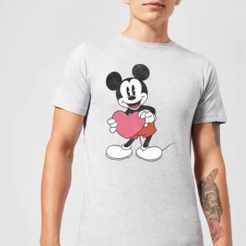 Disney Mickey Mouse Heart Gift T-Shirt - Grey - XS - Grey