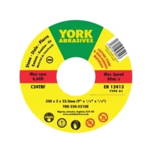 230 X 3 X 22MM C24 R-BF Reinforced Silicon Carbide Stone Cutting Disc, Flat Type 41