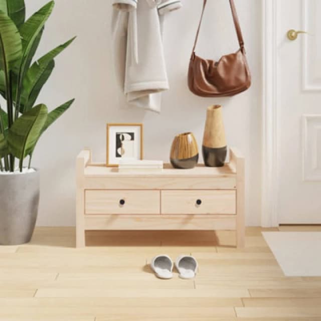 Vidaxl Hall Bench 80X40X43cm Solid Wood Pine, Brown 821784