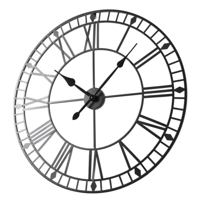 Home Garden Direct EOS - Skeleton Wall Clock with Roman Numerals - 80x80cm in Black Size: 80x80cm Black Unisex 80x80 cm