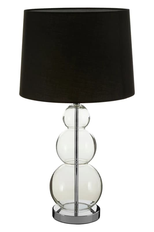 Premier Housewares Luke Black Fabric Shade Table Lamp with EU Plug Black