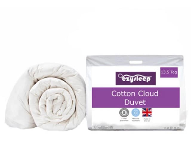 Ezysleep Ezysleep 13.5 Tog Feels Like Down Cotton Cloud Duvet in White Size: Super King White Super King Unisex 5034567875288