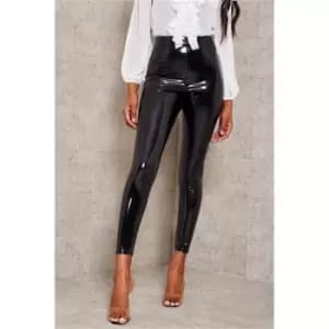 I Saw It First Black Vinyl Leggings - Black