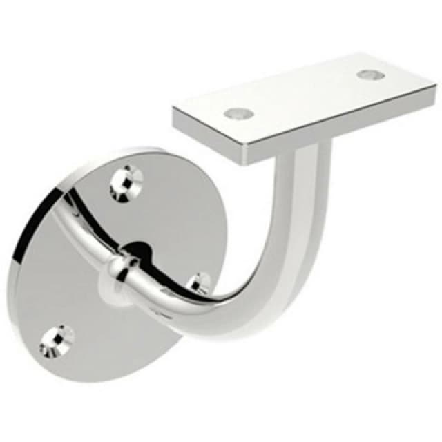 Loops Handrail Bannister Bracket Wall Support 62mm Projection Polished Steel Metallics unisex