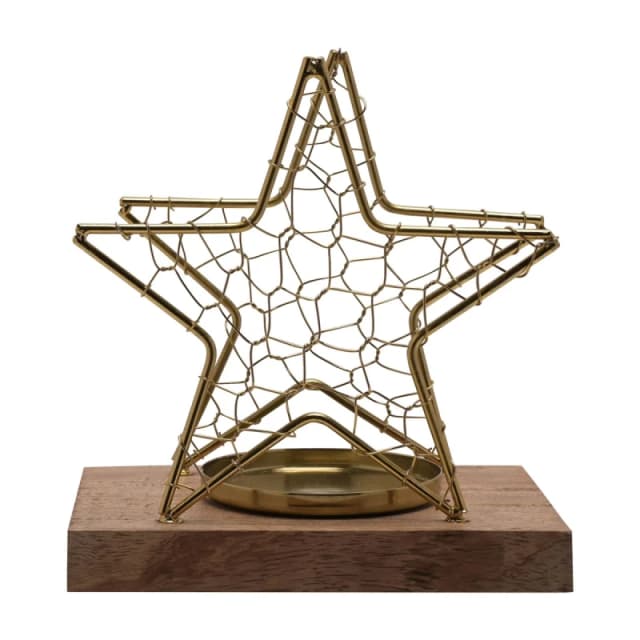 Widdop Celestial Gold Star Wire Candle Holder Medium