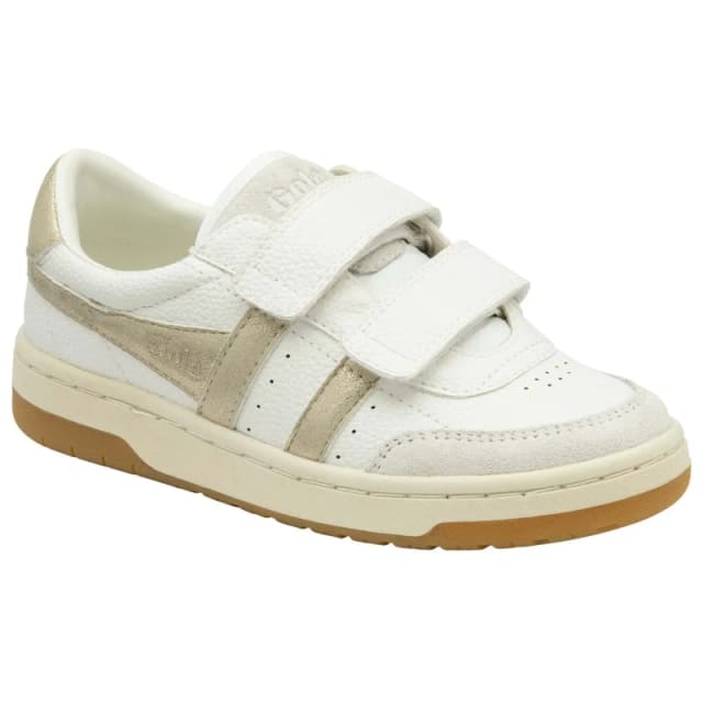 Gola Kids Falcon Mirror Strap Trainers with Touch 'n' Close Fastening White/Gold-Coloured Baby 26 (8.5);30 (11.5);33 (1)