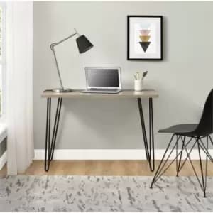 Owen Rustic Oak Study Desk With Black Hair Pin Legs