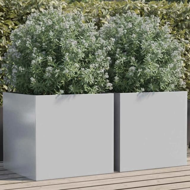 VIDAXL Planters 2 pcs Silver 49x47x46cm Galvanised Steel Vidaxl 8721012364288