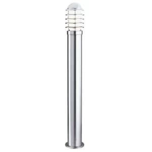 1 Light Outdoor Bollard Light Stainless Steel with Polycarbonate Diffuser IP44, E27