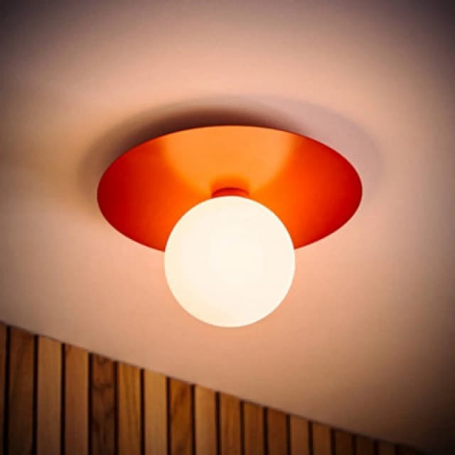ValueLights ValueLights Darla Frosted Globe IP44 Rated Bathroom Flush Ceiling Light with Bulb in Burnt Orange Burnt Orange One Size Unisex 50594060702