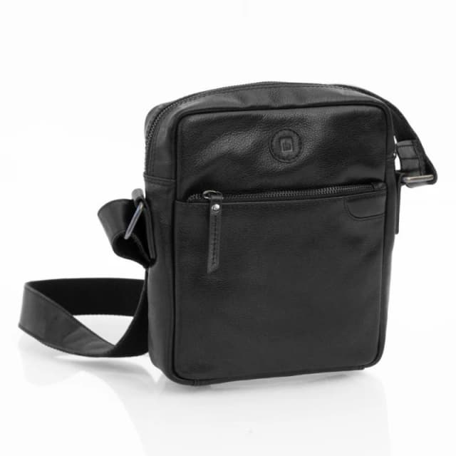 PRIMEHIDE 'Orion' Leather Mens Flight bag Black