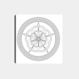 MANDALA25 White Black Decorative Canvas Painting