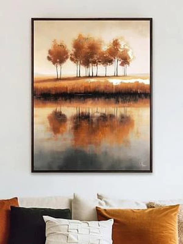 Golden Treeline Framed Canvas