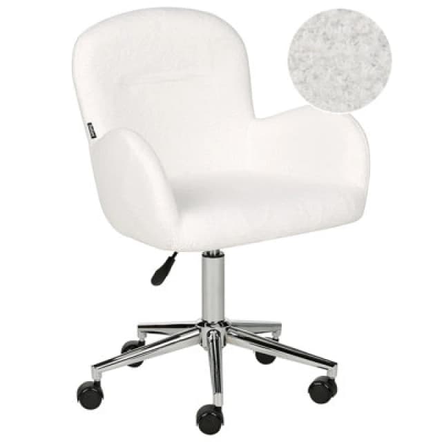 Beliani Desk Chair Priddy Boucle Off-White