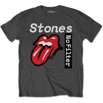 The Rolling Stones - No Filter Text Unisex Large T-Shirt - Grey