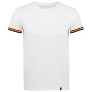 SOLS Mens Rainbow T-Shirt (4XL) (White/Multicolour)