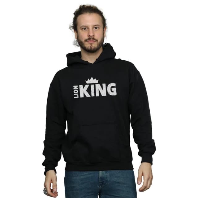 Disney Men The Lion King Movie Crown Hoodie in Black Size: Small Black S Male 5059308604453