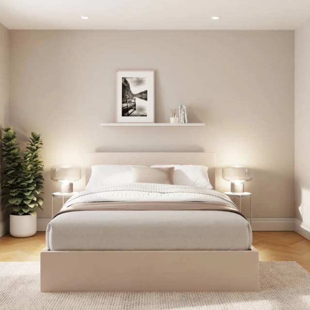 GFW End Lift Ottoman Storage Bed Velvet in Natural Size: King Natural Unisex King