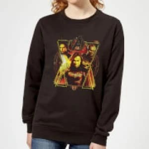 Avengers Endgame Distressed Sunburst Womens Sweatshirt - Black