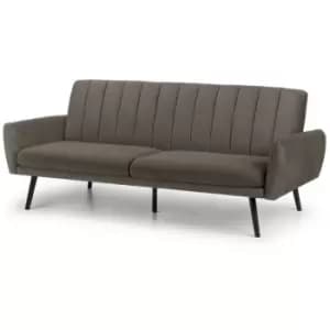 Etta - Grey Velvet Click Clack Sofa Bed Scandinavian Black Legs