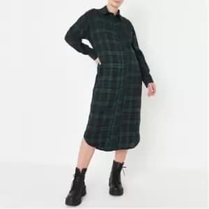 Missguided Maternity Check Maxi Shirt - Blue