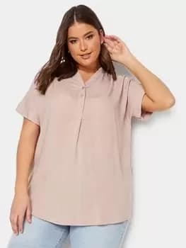 Yours Yours Half Placket Blouse, Pink, Size 16, Women