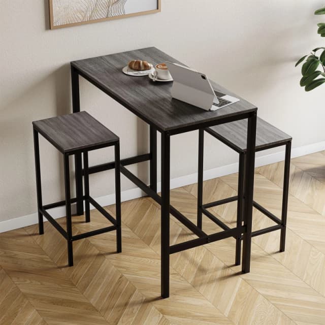 Lassic Vida Designs Roslyn 2 Seater Bar Table Set Grey unisex 2 Seater