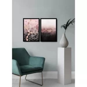 2PSCTCIZ-020 Multicolor Decorative Framed MDF Painting (2 Pieces)