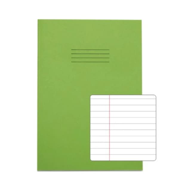 Rhino A4 Exercise Book 80 Page 8mm Ruled Light Green Contract (50 Pack) VEXV668-1205-6