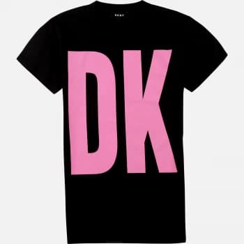 DKNY Girls Oversize Logo Dress - Black & Pink - 10 Years
